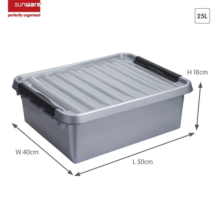 Q-line - Opbergbox grijs - 25L - 2-delig