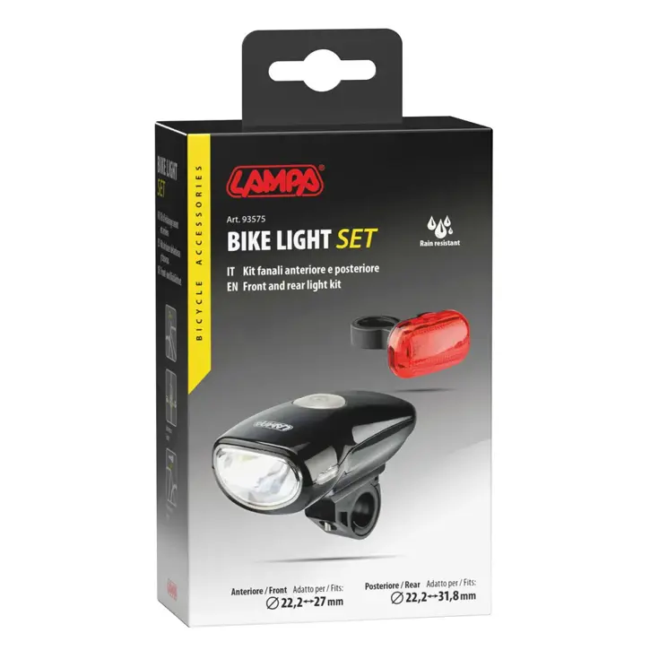 Fietslampenset voor- en achterlicht 120 lm