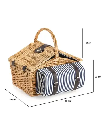 Picknickmand 24-delig met kleed 4-persoons