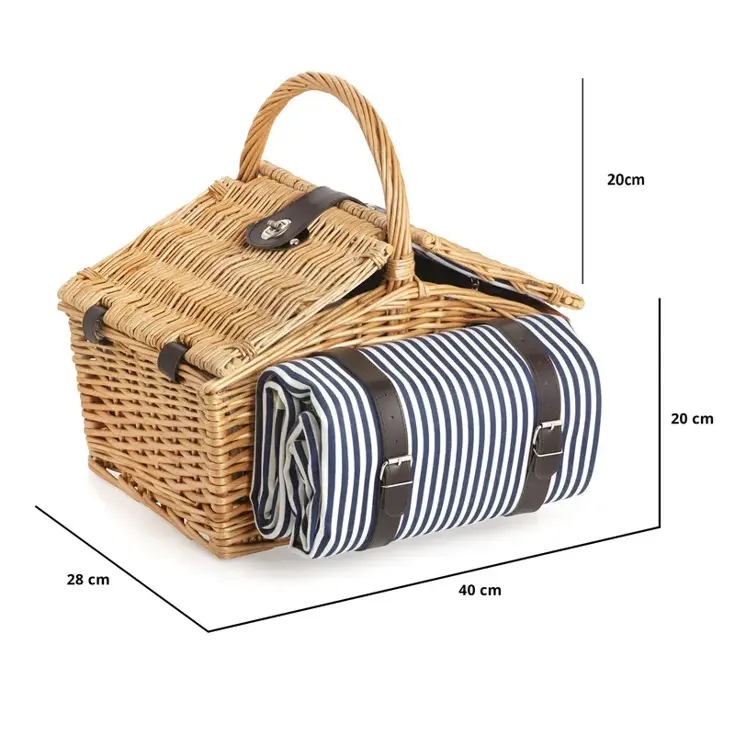 Picknickmand 24-delig met kleed 4-persoons
