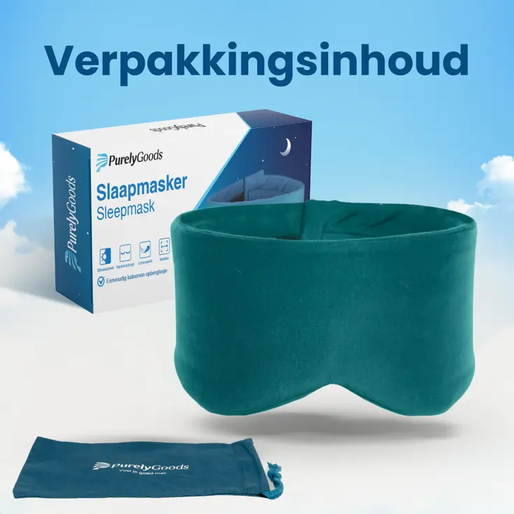 Katoenen Slaapmasker - Verduisterend - Oceaanblauw
