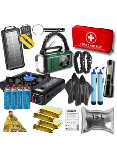 Noodpakket XXL-Noodradio, Kooktoestel & Powerbank