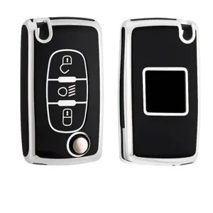 TPU Sleutelhoesje voor Peugeot zwart D3B