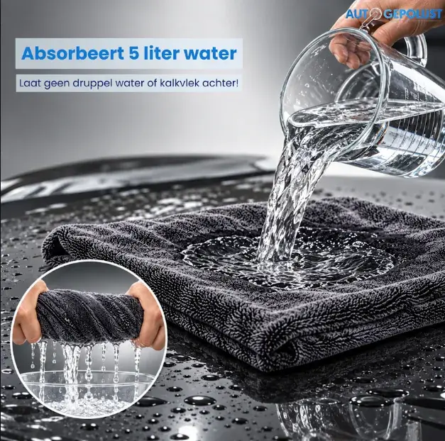 Microvezeldoek - Droogdoek - Absorbeert 5L Water
