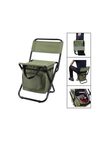 Inklapbare campingstoel met koeltas