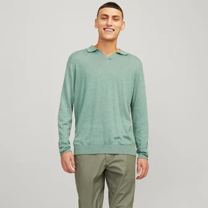 Heren Cigor Linen Split Neck Jack & Jones