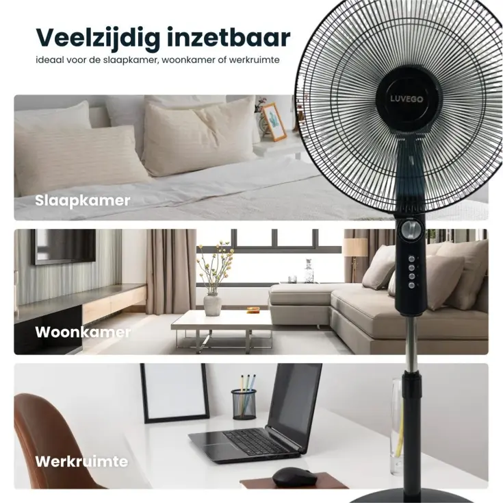 Luvego - Statief Ventilator - TImer