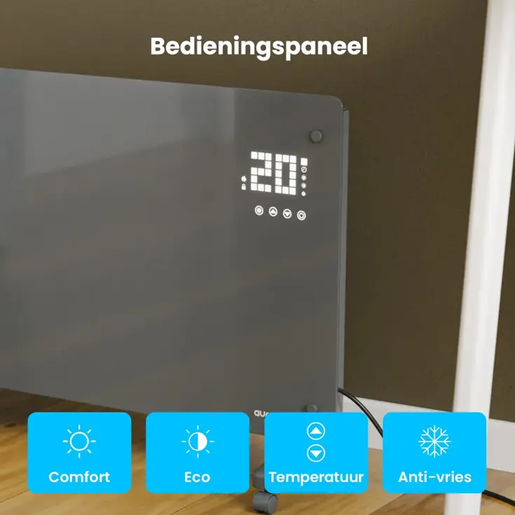Paneelverwarming – 2500W – Glazen kachel