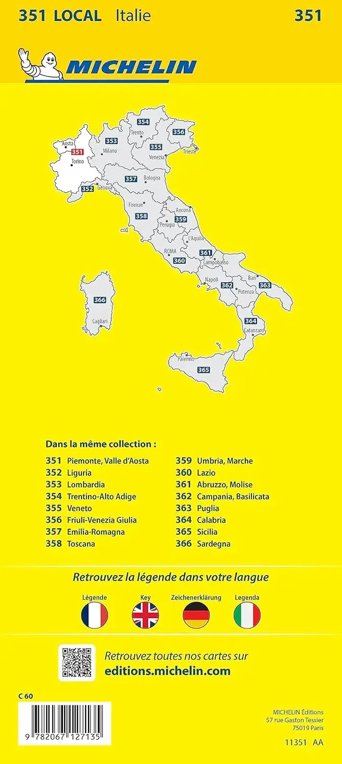 Wegenkaart Local 351 Piemonte - Aosta