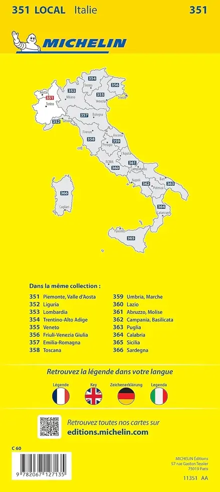 Wegenkaart Local 351 Piemonte - Aosta