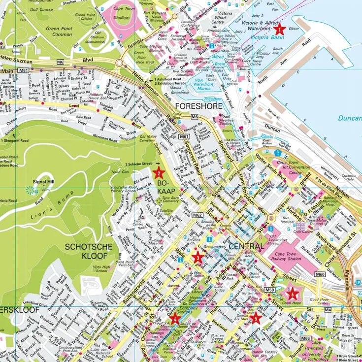 Stadsplattegrond City Map Kaapstad 1:16.000