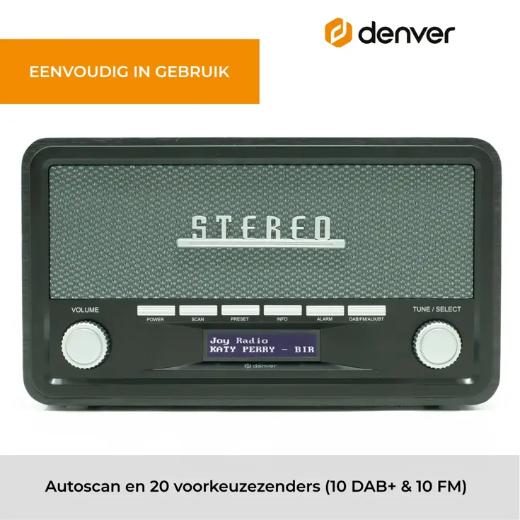 Stereo DAB+/FM radio Bluetooth Alarmfunctie