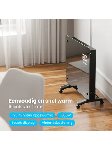 Convectorkachel – 1000W – Zwart