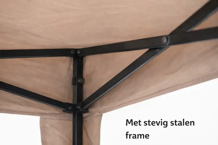 Easy Up Partytent 3x3 m Taupe - Stalen Frame