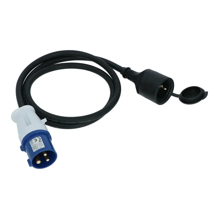 Adapterkabel CEE Stekker naar Schuko Contrastekker