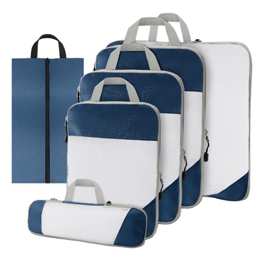 Packing cubes compressie set – 6-delig – N Blauw