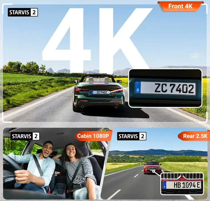 Vantrue N4 Pro S Cloud 3CH 4K Wifi GPS dashcam