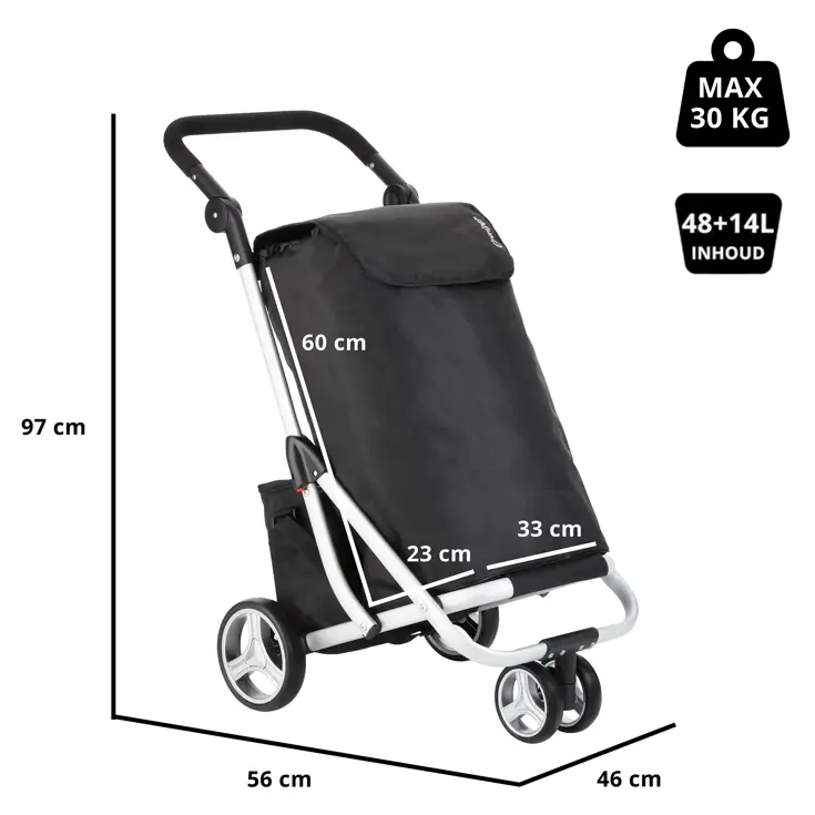 3 Wheel Boodschappenwagen 62L
