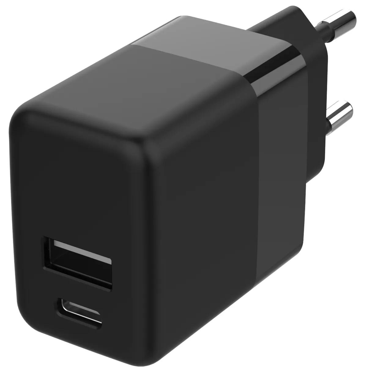 Accezz  Wall Charger USB-C en USB  20 Watt  Zwart main product image