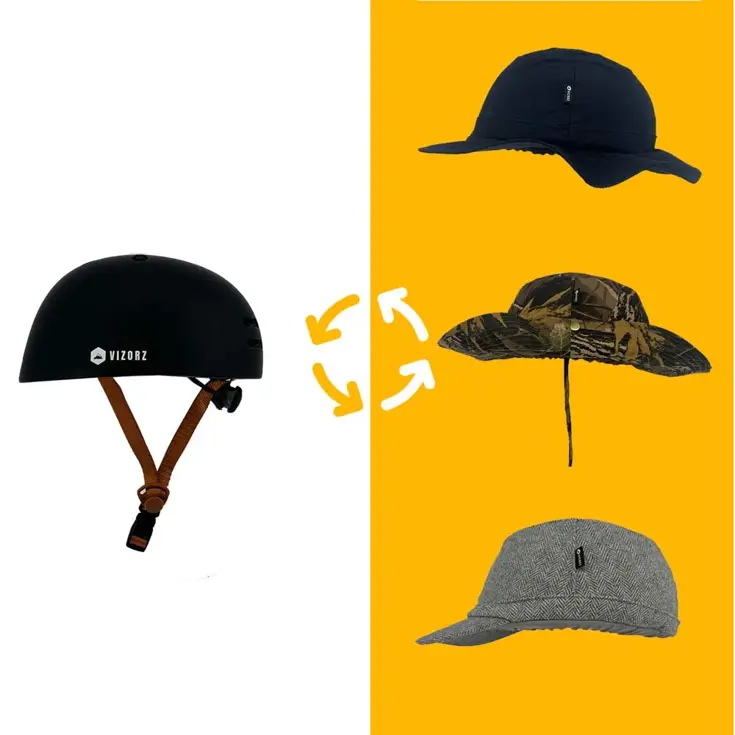 Vizorz SwitchCap fietshelm - Brown base cap