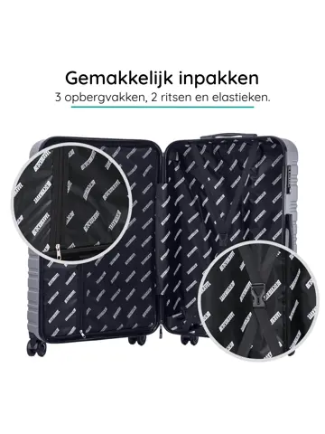 Reiskoffer L ABS 95L met TSA-slot en 360° wielen