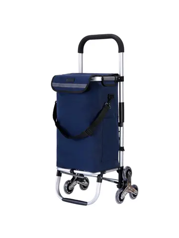 40L boodschappentrolley met trapwielen