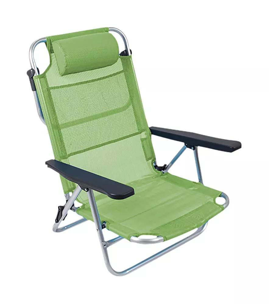 Bo-camp  - Beach chair - Monaco - Aluminium - Grijs - Groen main product image