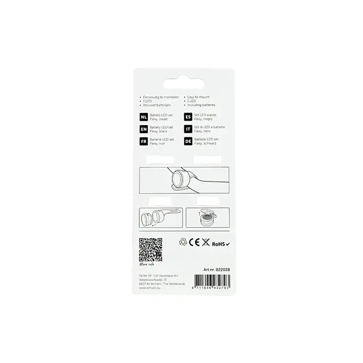 Batterij LED verlichtingset Flexy zwart siliconen