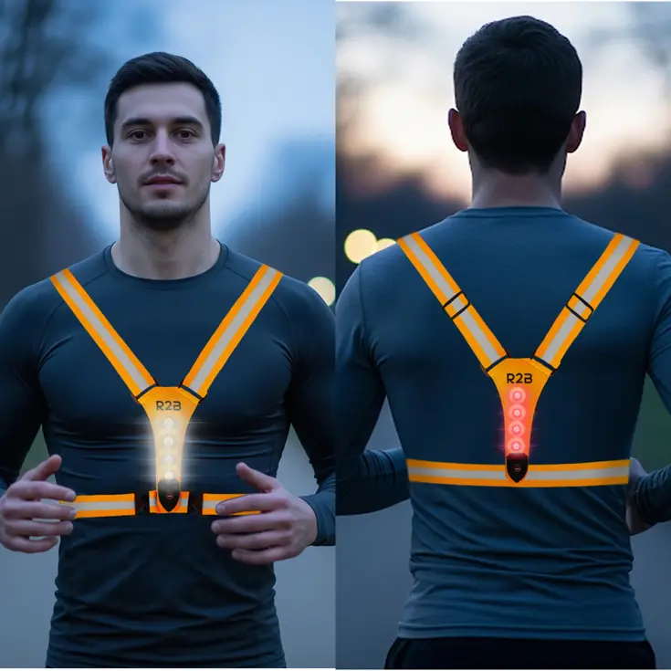 Hardloopvest met verlichting oplaadbaar