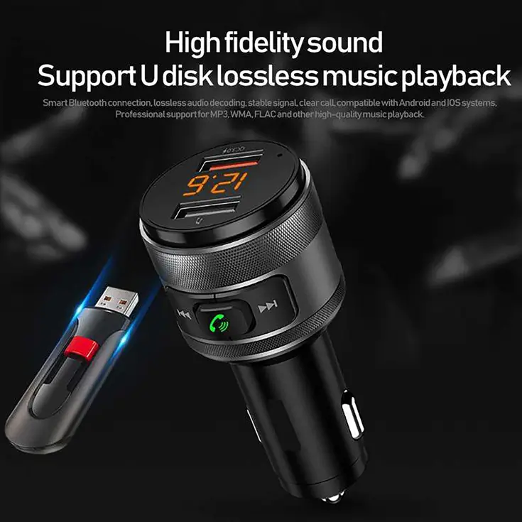 Bluetooth FM Transmitter voor Auto met USB Poorten