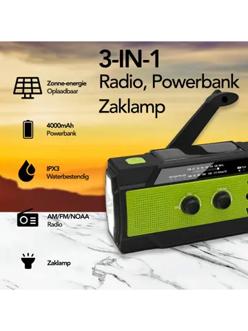 Noodradio - Zonnepaneel - Opwindbaar