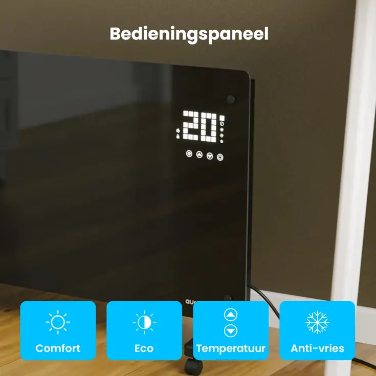 Paneelverwarming – 2500W – Glazen kachel