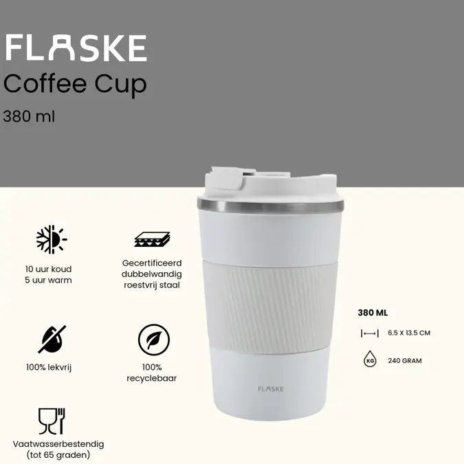 FLASKE 380ML RVS Koffiebeker to Go