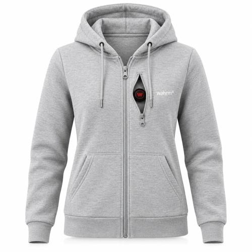 Infrarood Verwarmde Zipper Hoodie – Dames  Grijs