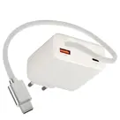 65W Oplader uittrekbare USB-C kabel USB-A + USB-C