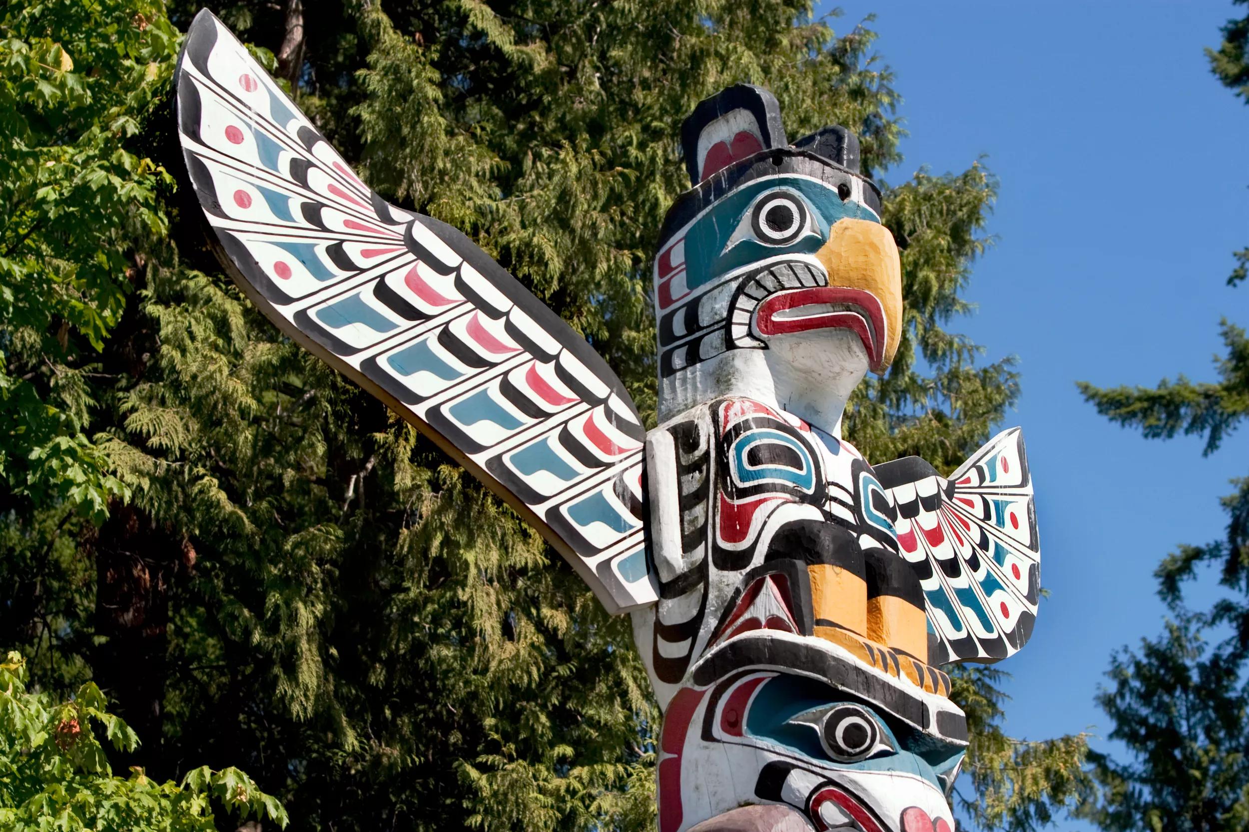 Totem pole in Stanley Park, Vancouver, British Columbia
