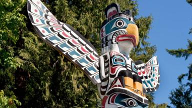 Totem pole in Stanley Park, Vancouver, British Columbia