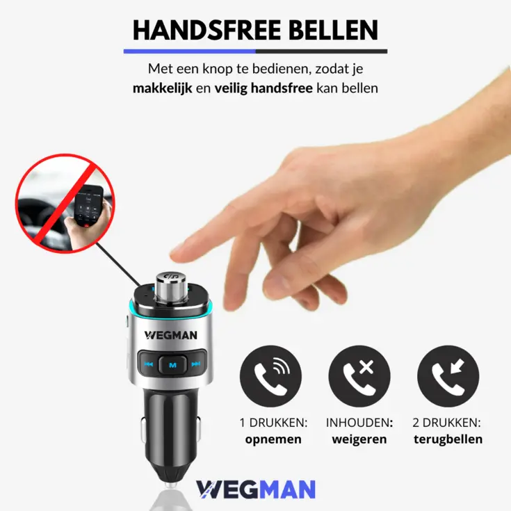 Wegman Bluetooth FM Transmitter - Carkit