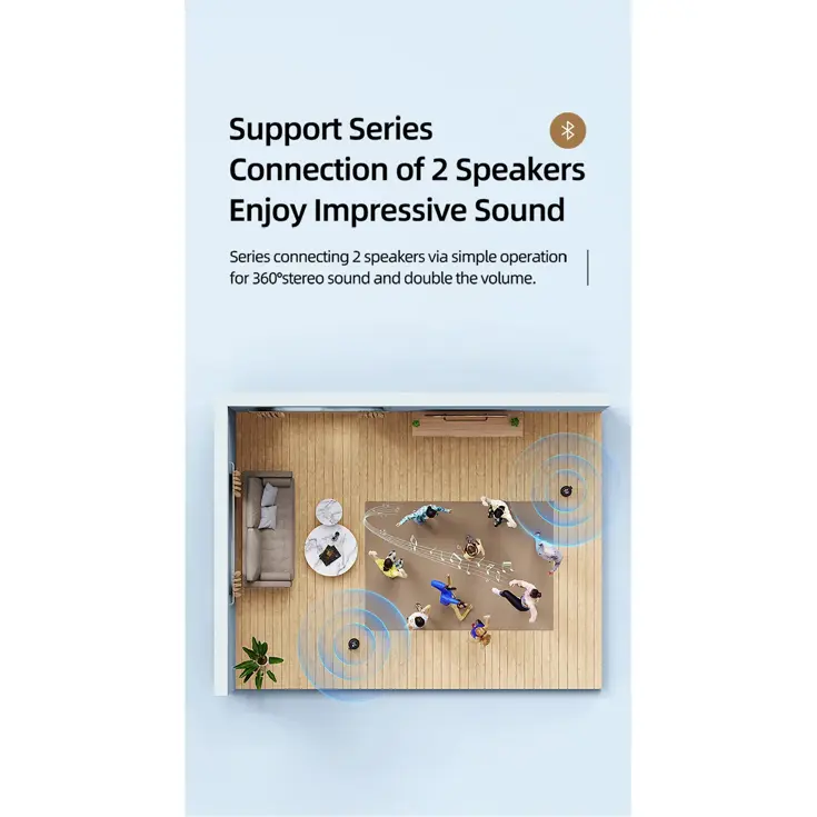 Draagbare Draadloze Speaker - Zwart - USAMS