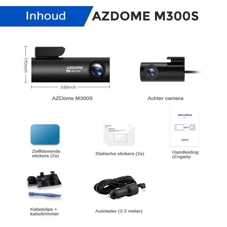 M300S 4K 2CH Dual Wifi GPS 64gb dashcam
