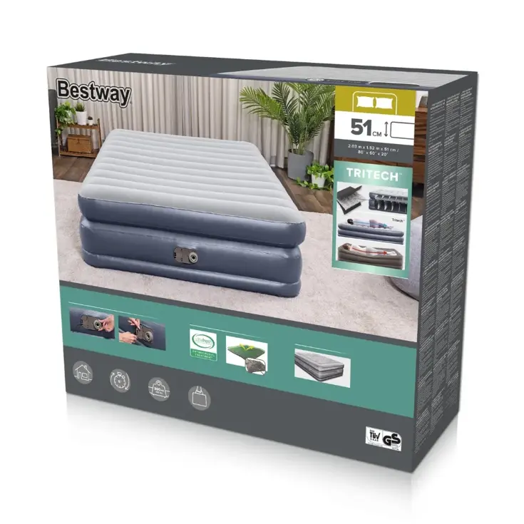 Luchtbed - Bestway - 2P - 152x203 cm + pomp