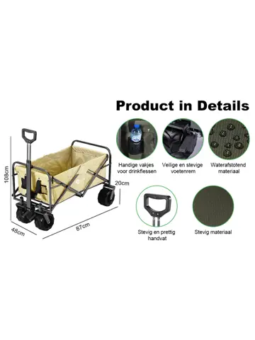 Packaway Opvouwbare Bolderkar 80KG