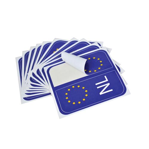 Blauwe sticker Europese vlag voor kentekenplaat