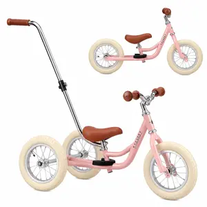 2-in-1 Loopfiets Driewieler met Duwstang