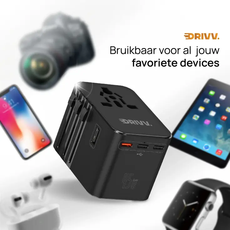 Universele Wereldstekker USB C - 45W