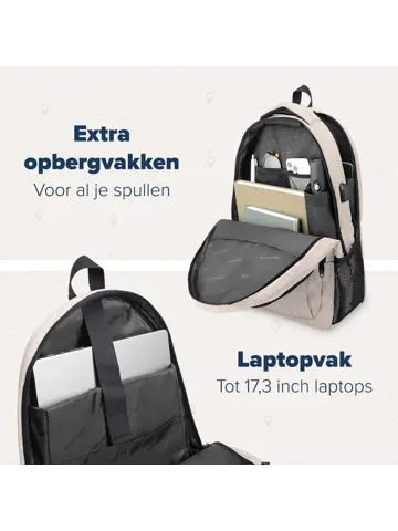 Rugtas – 36L – 17,3Inch – Beige