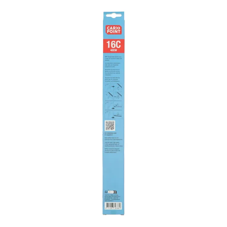 Long Life ruitenwisser 40cm, 100% natuurrubber
