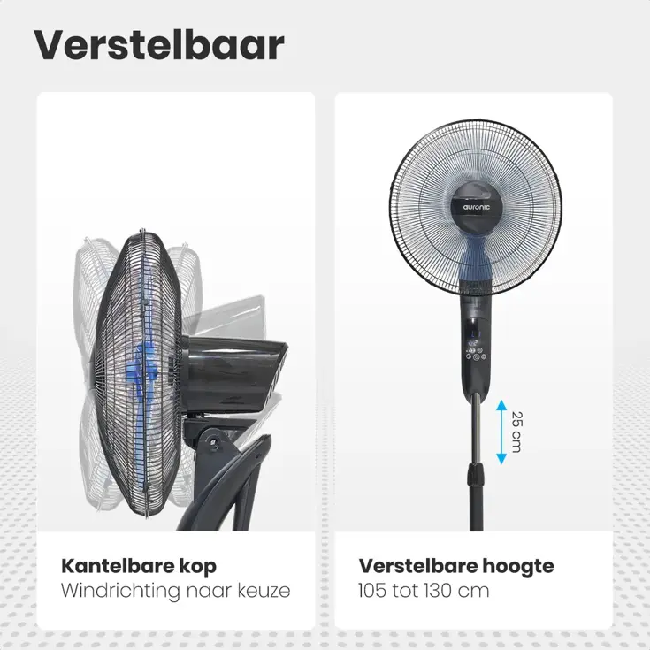 Statiefventilator – 50W – Zwart
