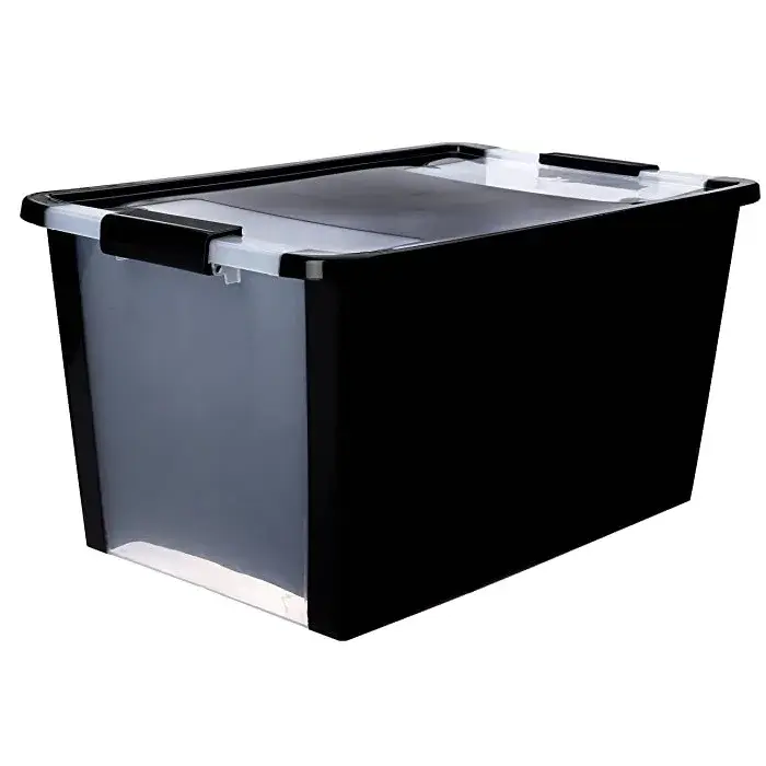 Bi Opbergbox L - 40L - zwart/transparant