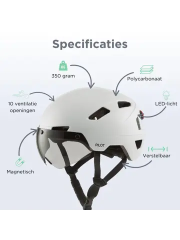 PILOT fietshelm met vizier NTA certif.